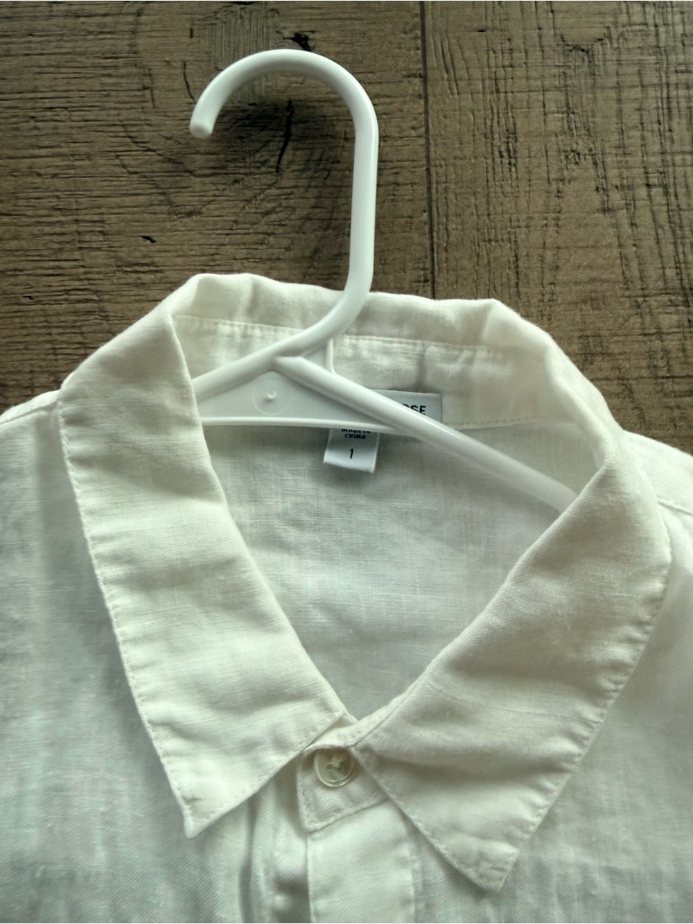 James Perse White Linen Button-Up Shirt - Picture 2 of 3